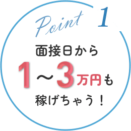 面接日から1〜3万円も稼げちゃう！