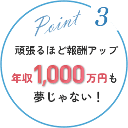 頑張るほど報酬アップ年収1,000万円も夢じゃない！