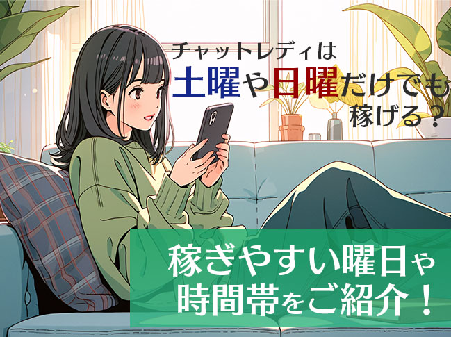 チャットレディは土曜や日曜日だけでも稼げる？稼ぎやすい曜日や時間帯をご紹介！