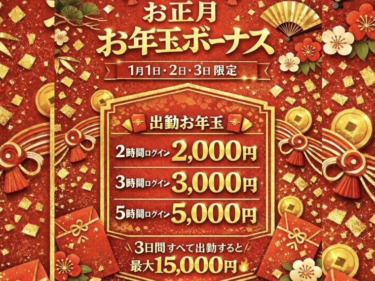 お年玉ボーナス!!