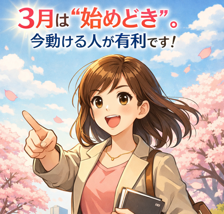 3月は“始めどき”。今動ける人が有利です。