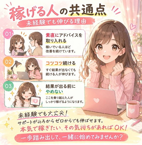 稼げる人の共通点｜未経験でも稼げる理由
